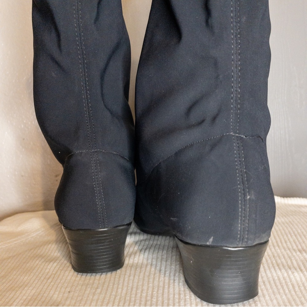 Munro Newbury Black Tall Stretch Fabric Fashion Pull On Boot Size 13 - NTN - Picture 8 of 12